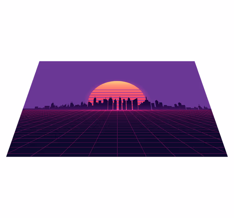 Modern placemat sunset skyline view - TenStickers