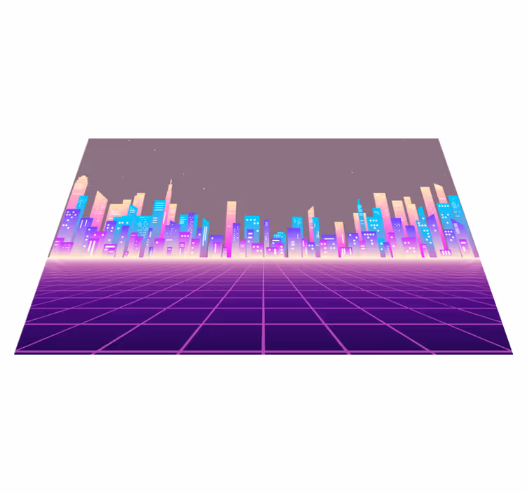 Modern placemat futuristic cityscape design - TenStickers