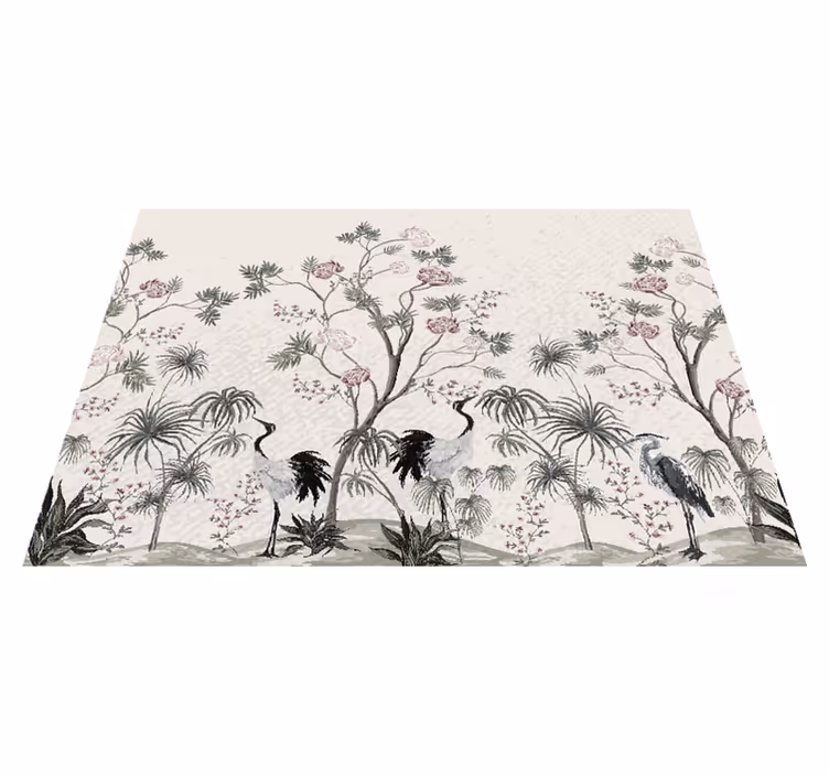 Children placemat cranes among blossoms - TenStickers