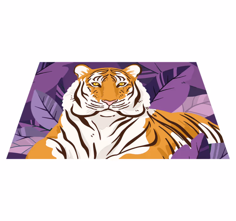 Curious tiger jungle animals home placemats - TenStickers