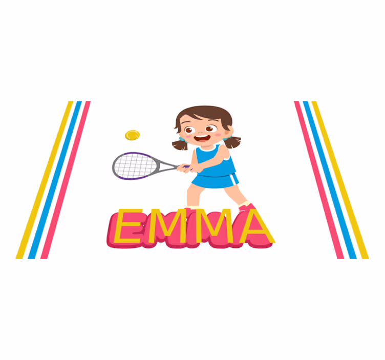 Children placemat happy tennis player - TenStickers