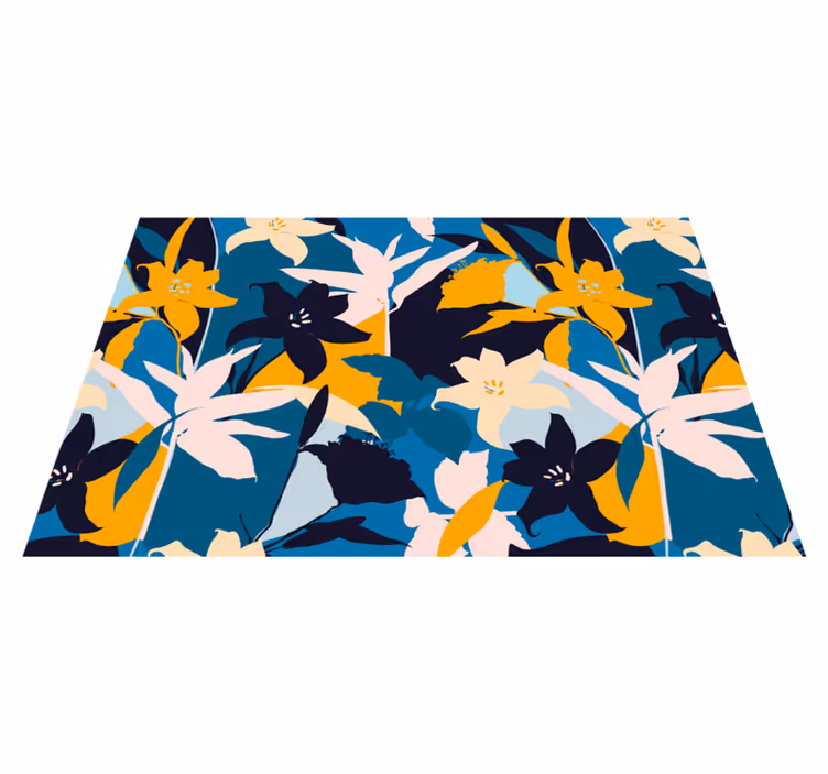 Original placemat floral teal design - TenStickers