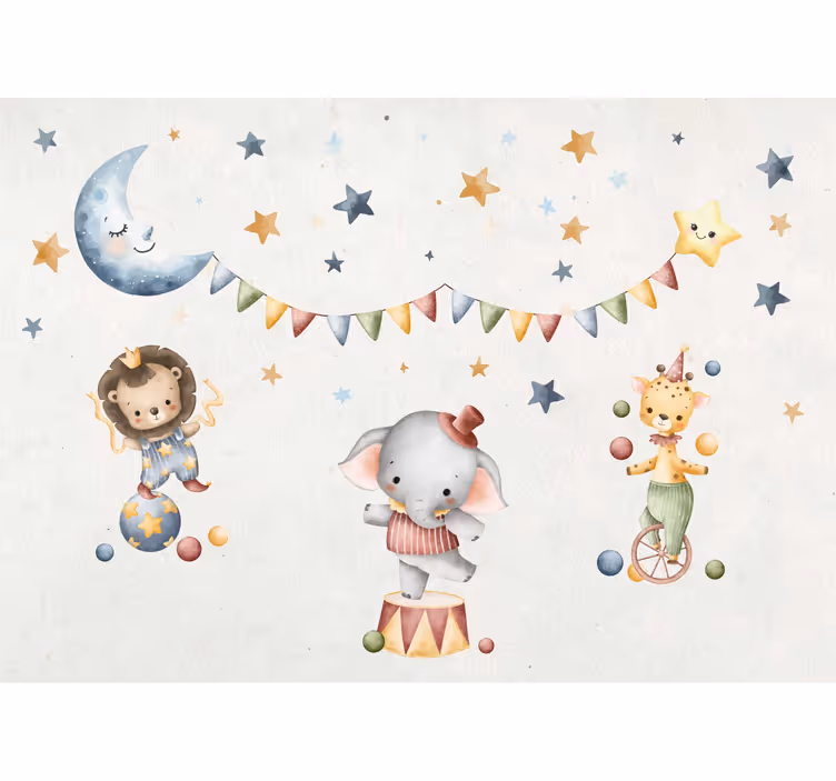 Dreamy circus nursery mural - TenStickers