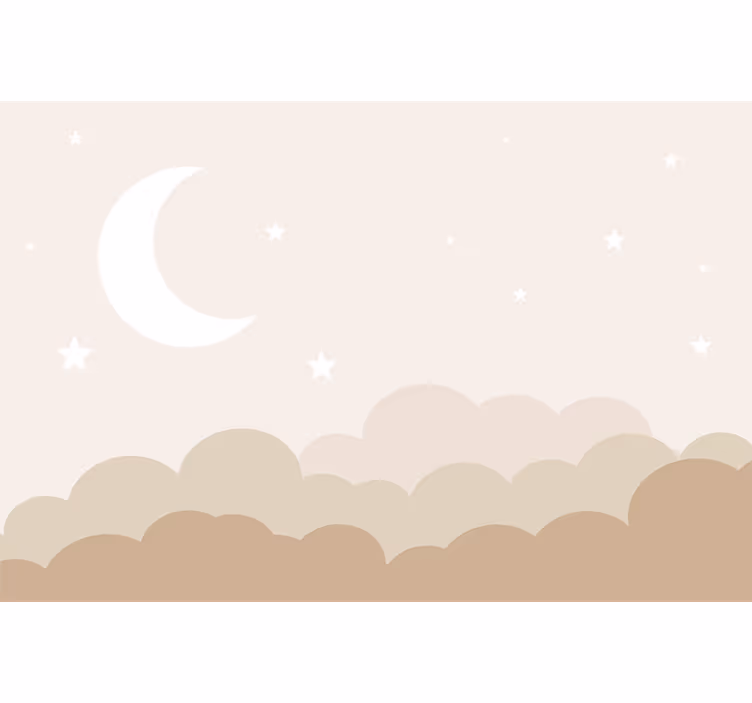 Clouds with stars nursery mural - TenStickers