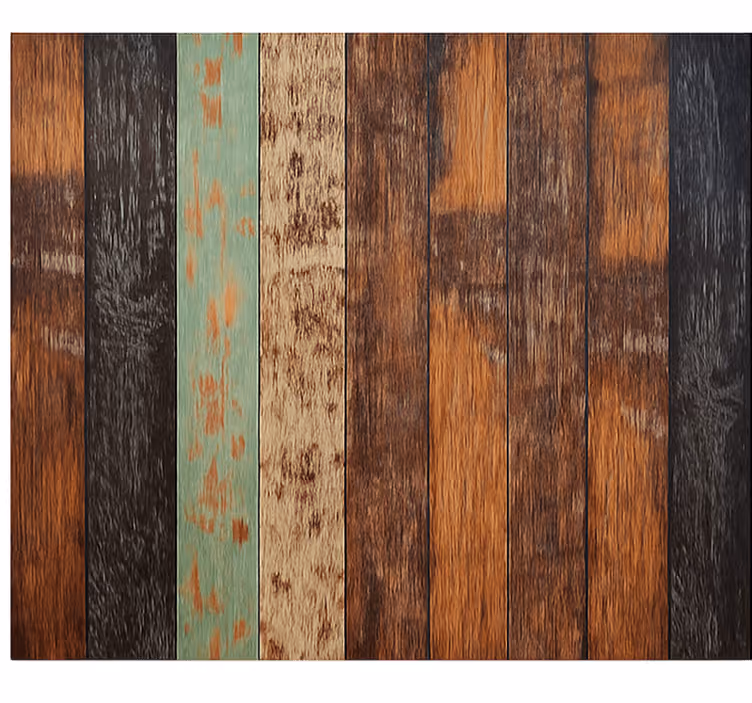 Wooden coloured planks mural for living room - TenStickers