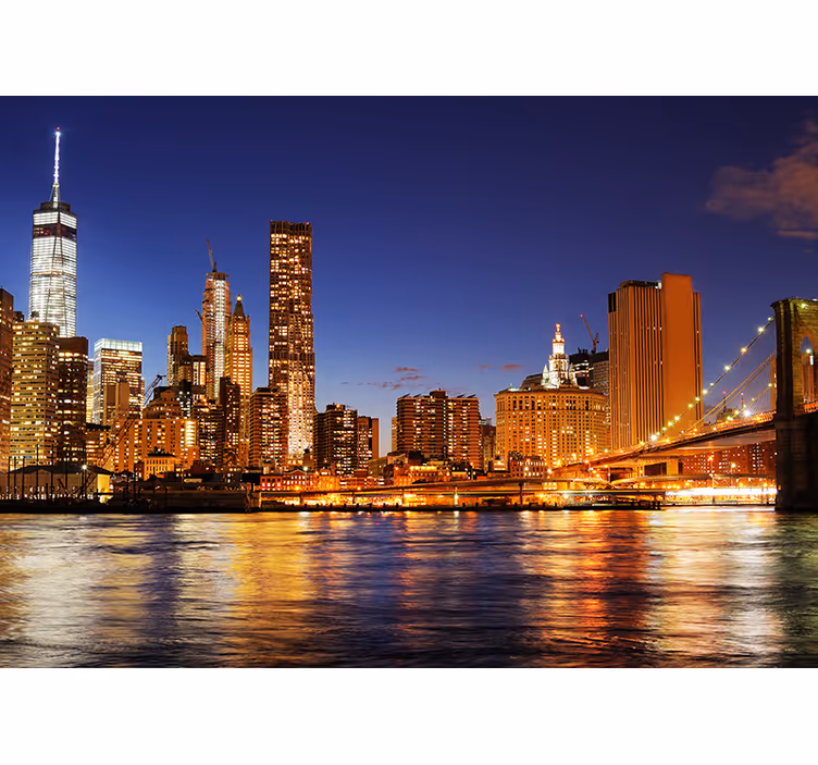 New York Manhattan at dawn wall mural - TenStickers