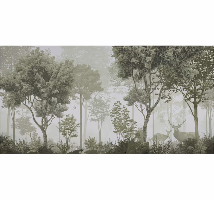 Forest wall mural tranquil nature escape - TenStickers