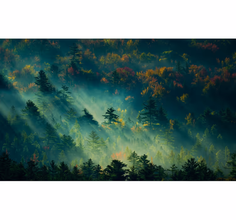 Forest wall mural the moody forest - TenStickers