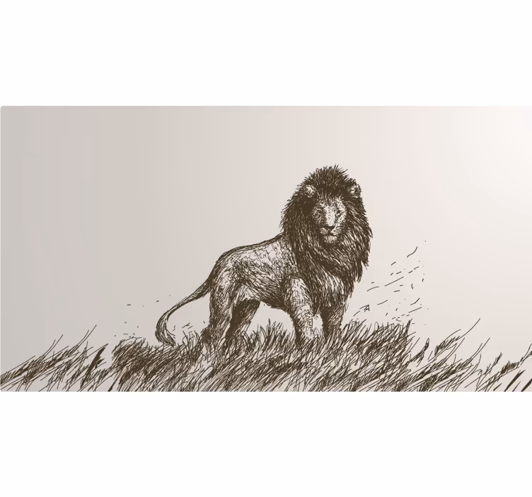 Africa wall mural realistic lion artwork - TenStickers