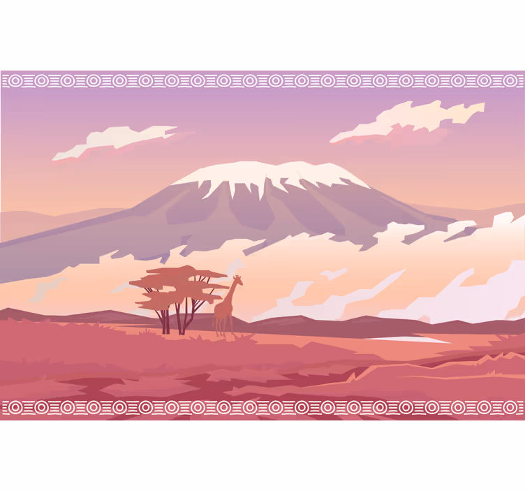Africa wall mural kilimanjaro mountain view - TenStickers
