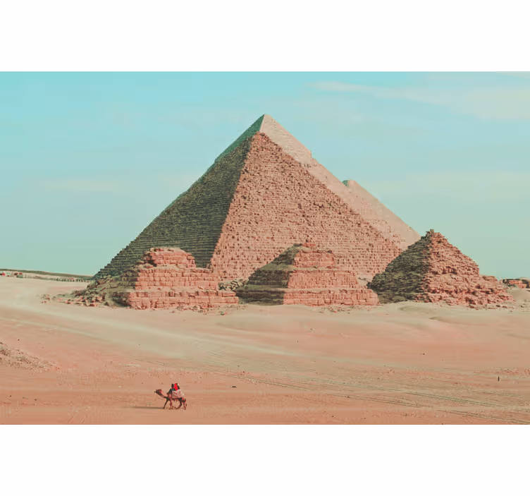 Desert mural pyramids aesthetic photography - TenStickers