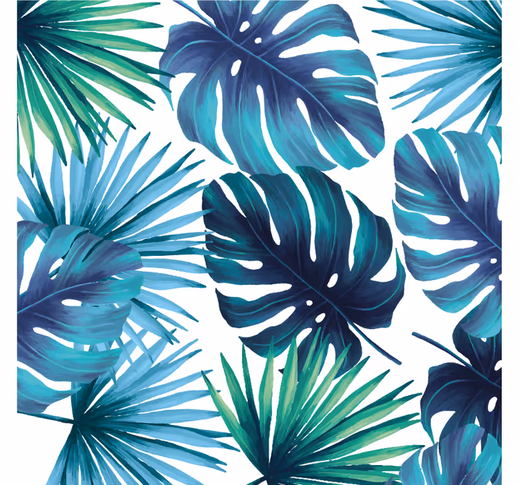 Jungle wall mural tropical leaves california design - TenStickers