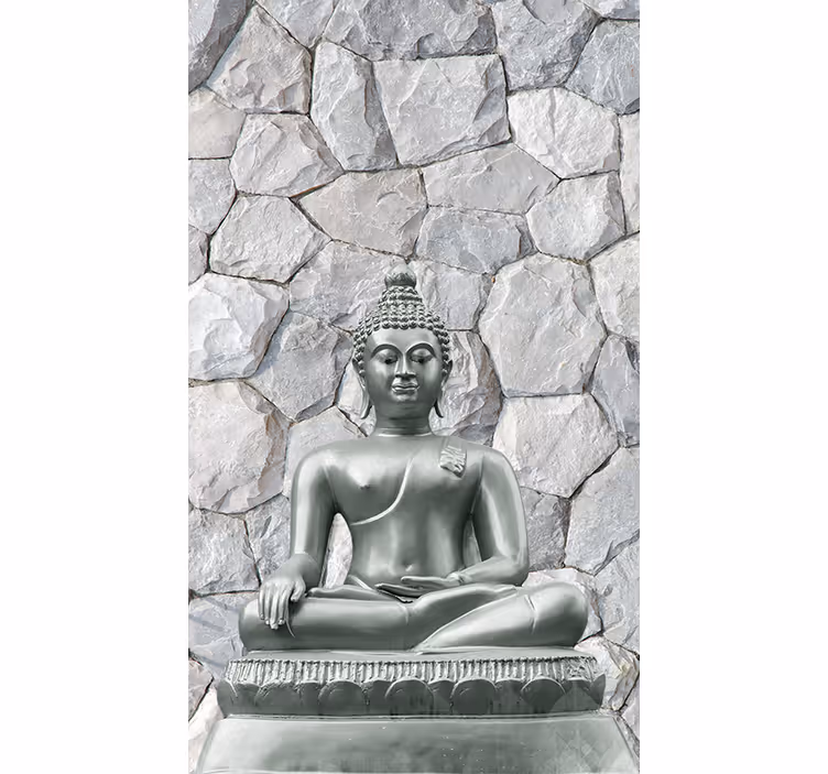 Buddha mural stone effect buddha art - TenStickers