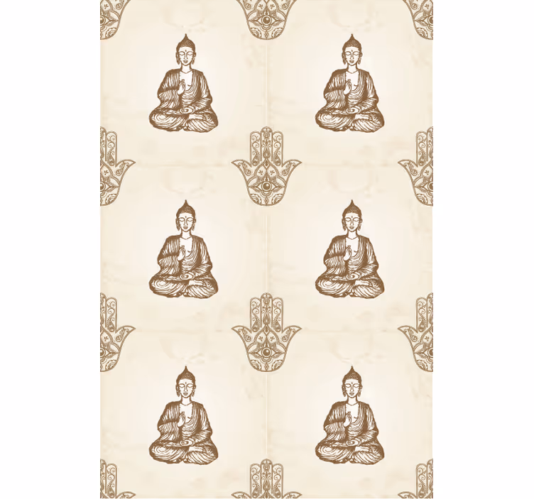 Buddha mural buddha hamsa hand symbol - TenStickers