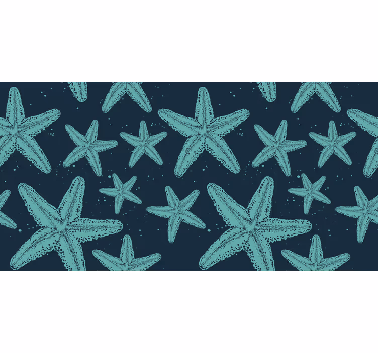 Bathroom mural in starfish bluetones design - TenStickers