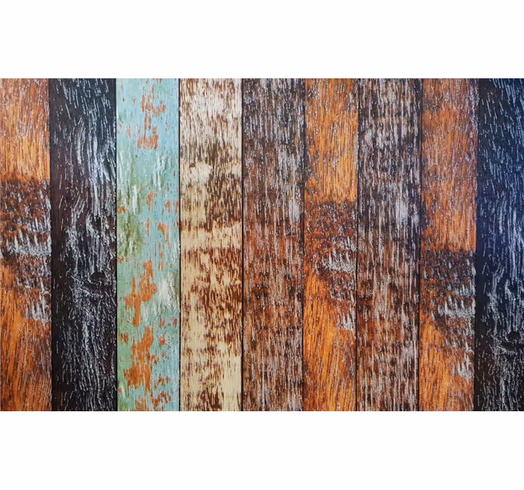 Bathroom mural wooden tiles - TenStickers