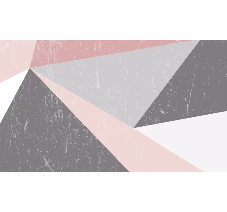 Bathroom mural in geometric triangular nordic hues - TenStickers
