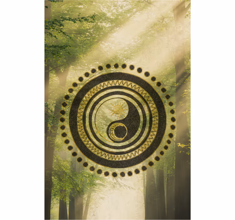 Bathroom mural peaceful zen sign in forest - TenStickers
