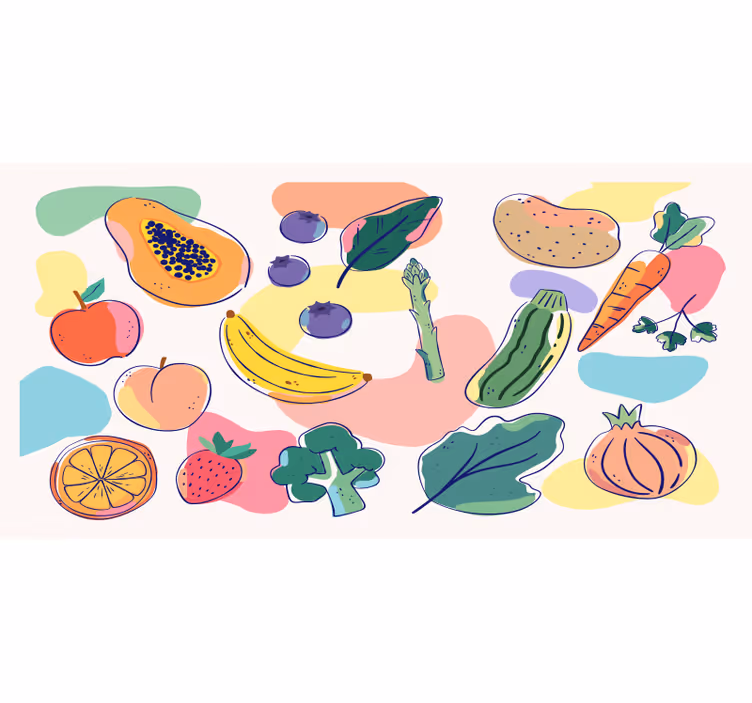 Kitchen mural with vibrant fruits - TenStickers