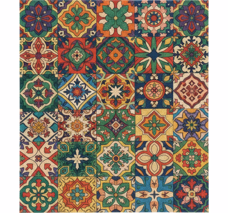 Kitchen mural colorful tile design - TenStickers