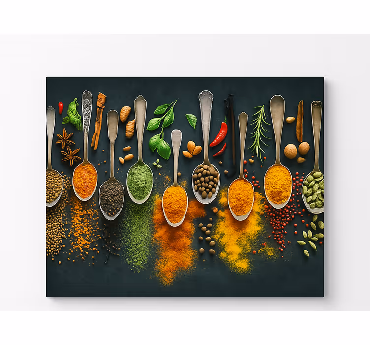Kitchen mural spices on spoons - TenStickers