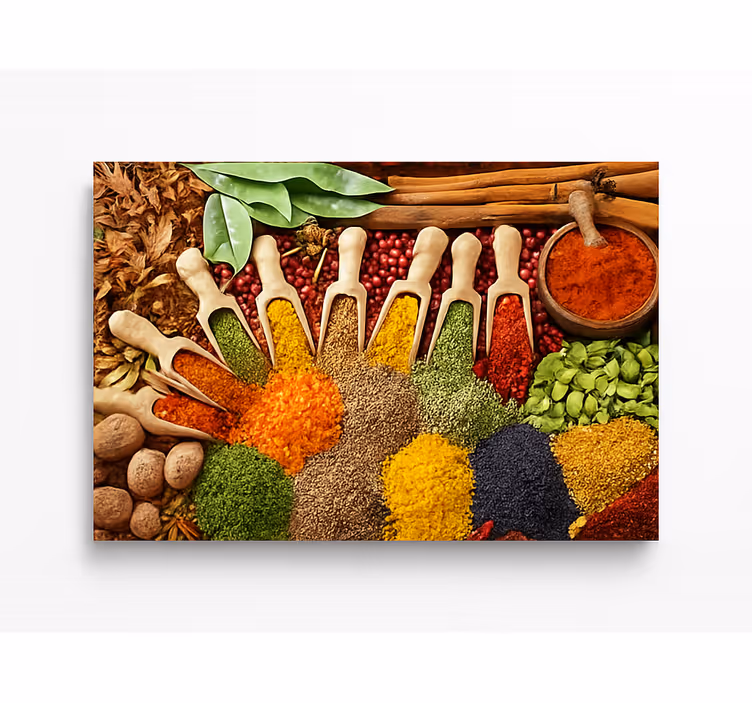Kitchen mural featuring realistic spice design - TenStickers
