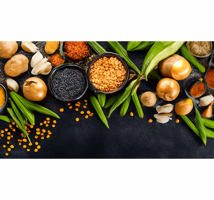 Kitchen mural with vegetables and spices - TenStickers