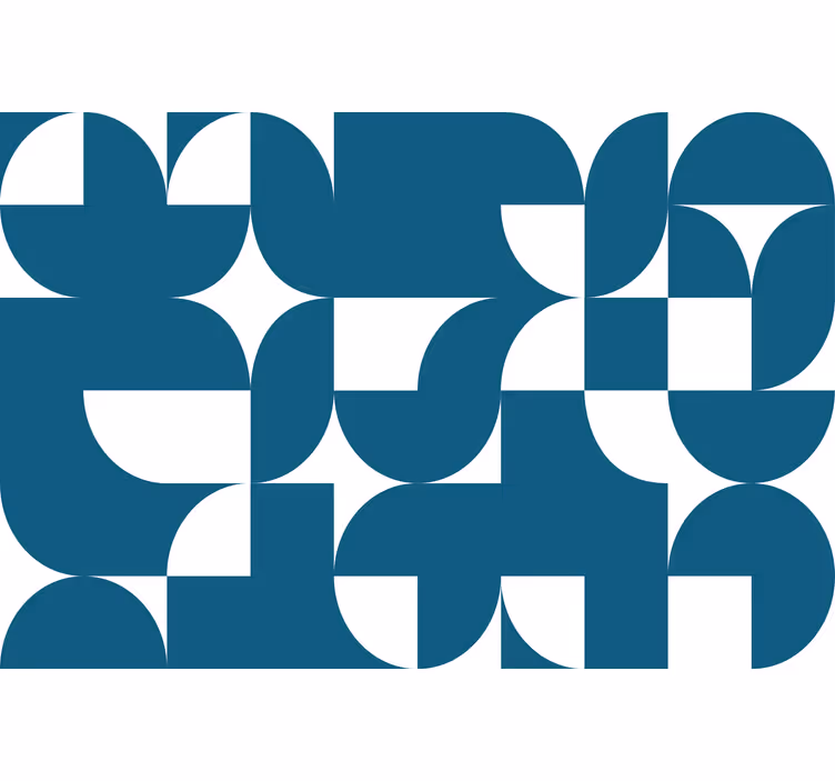 Kitchen mural with blue circle geometric pattern - TenStickers