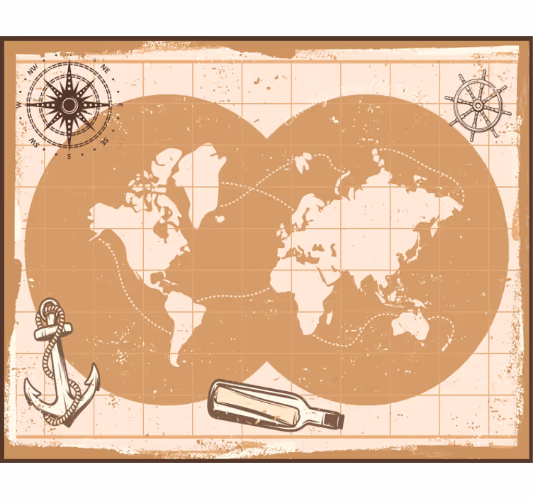 Beige wall mural classy worldmap mousepad - TenStickers