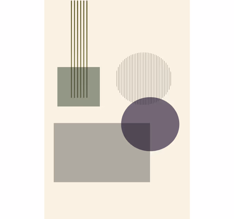 Beige wall mural soft geometric shapes - TenStickers