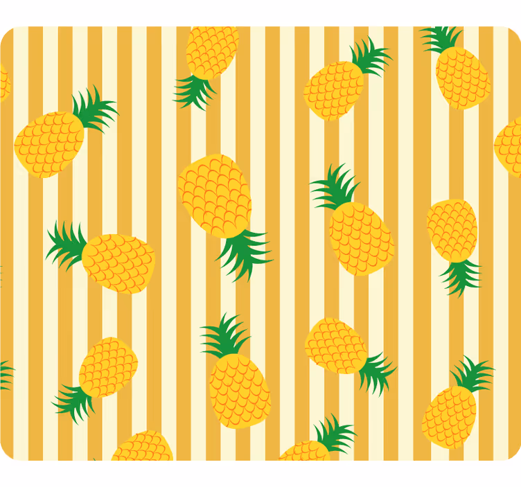 Yellow wall mural with pineapple design - TenStickers