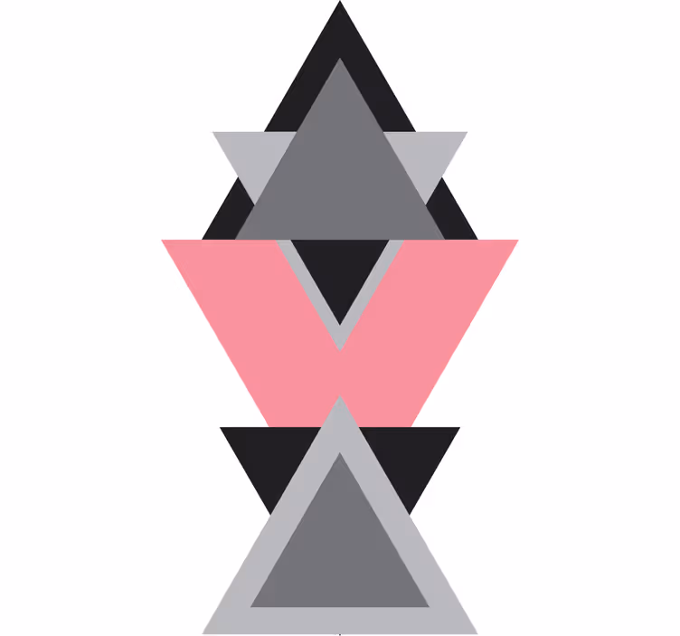 White wall mural triangles abstract art - TenStickers