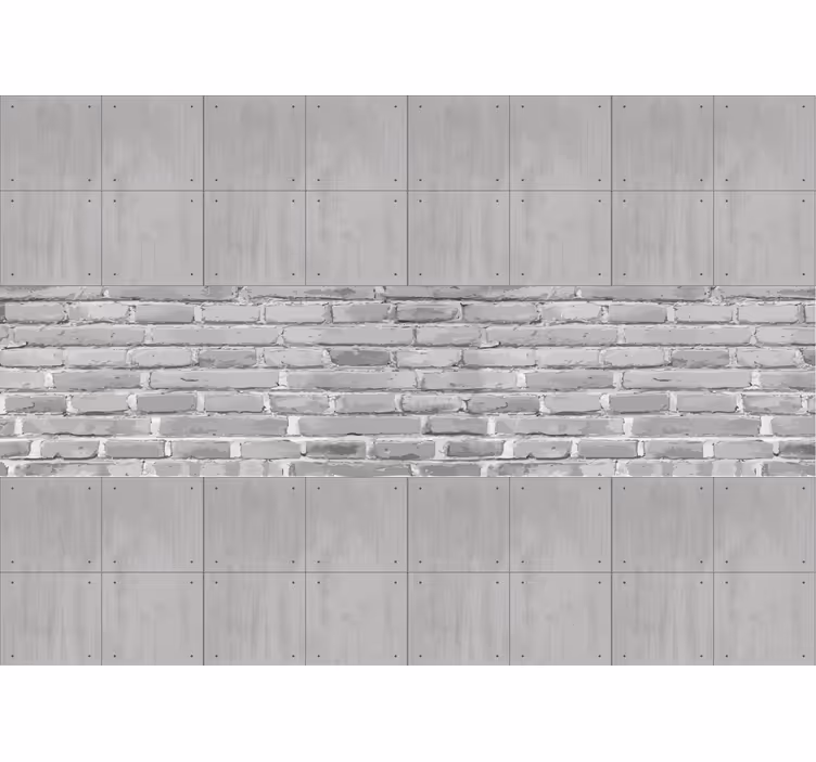 Gray wall mural with concrete look panels - TenStickers