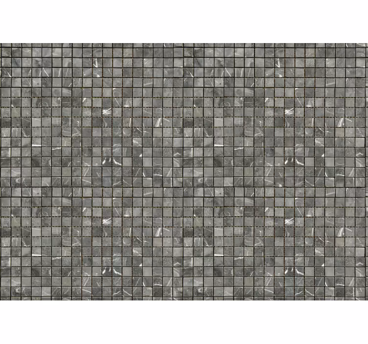 Gray wall mural with black tile design - TenStickers