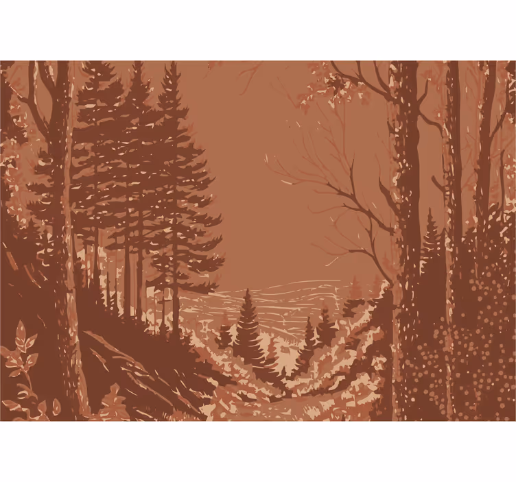 Terracotta wall mural nature abstract artwork - TenStickers