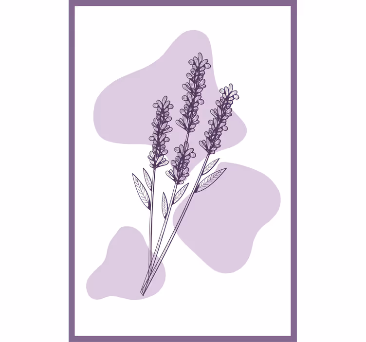Purple wall mural featuring lavender plants - TenStickers