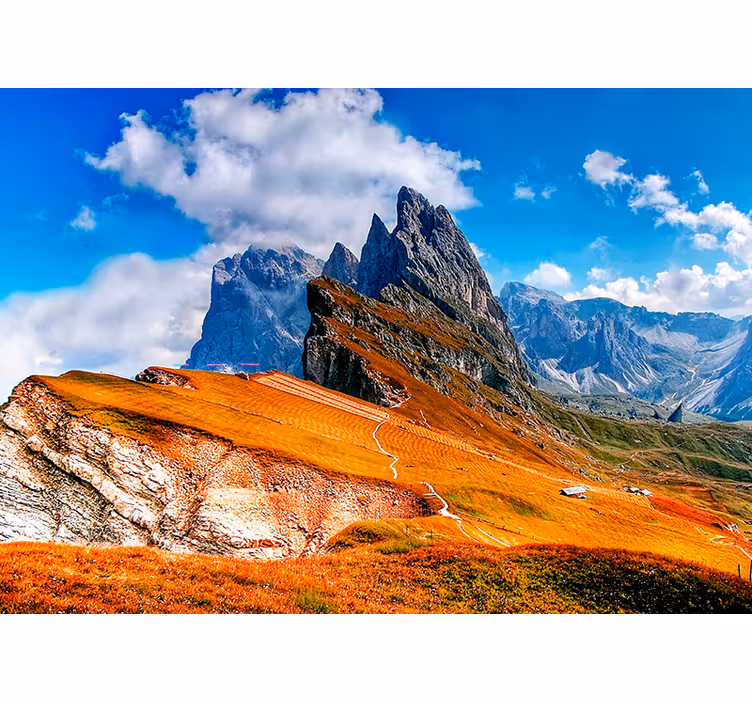 Entrance wall mural in hillside aesthetic colors - TenStickers