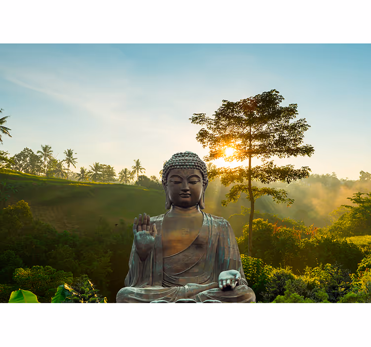 Buddha meditating in nature Buddha Wall Mural - TenStickers