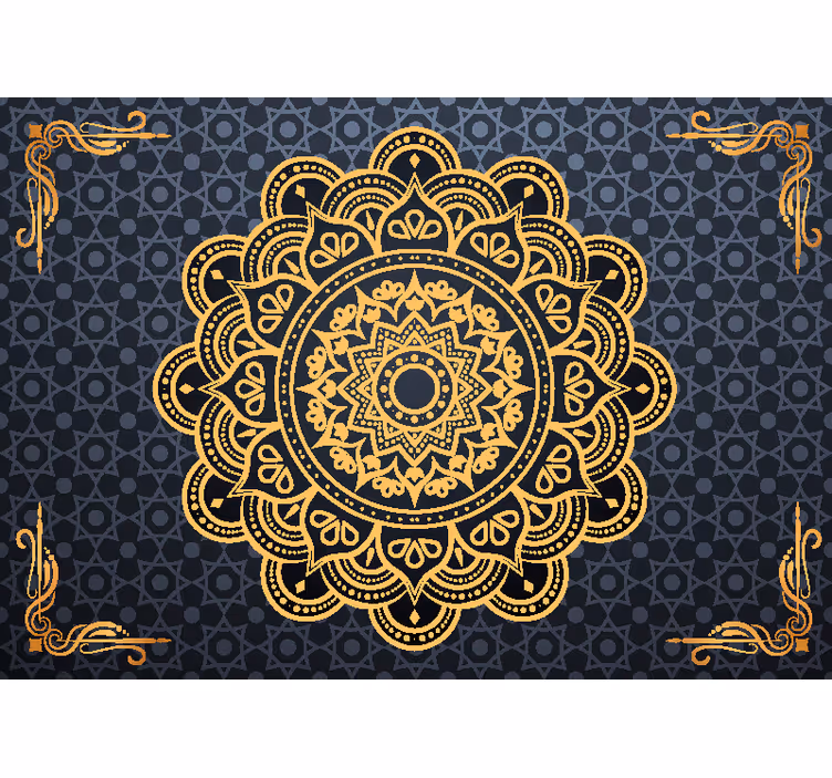 Golden Mandala Wall Mural - TenStickers