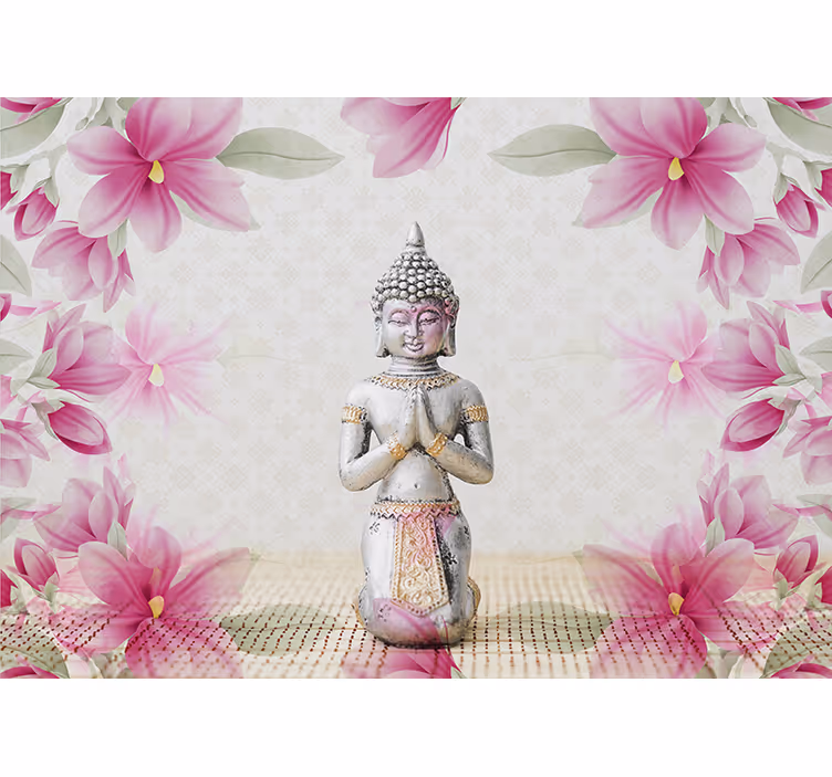 Serene Buddha Bloom zen wall mural - TenStickers