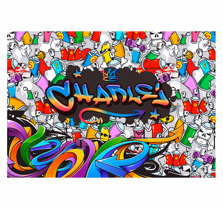 Custom name graffiti graffiti wall mural - TenStickers
