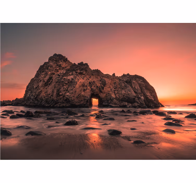 Rocky Coast Sunset landscape mural wallpaper - TenStickers