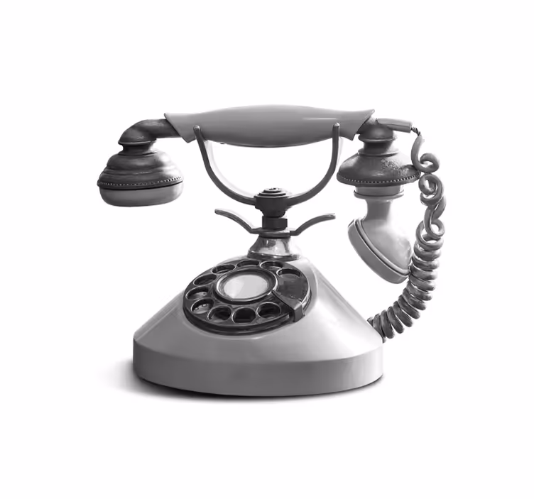 Retro telephone close-up mural for living room - TenStickers