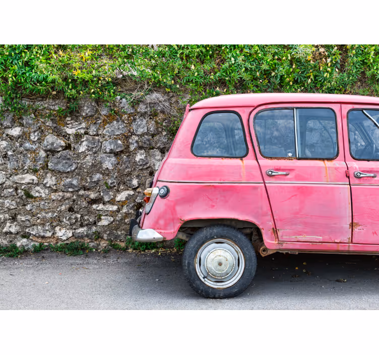 Vintage Pink Car vehicle mural - TenStickers