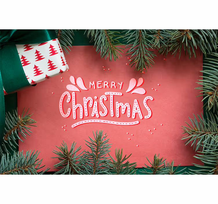 Christmas mural merry christmas greeting - TenStickers
