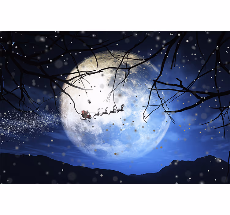 Santa's Night Journey christmas mural - TenStickers