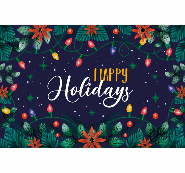 Festive Holiday Greetings christmas mural - TenStickers