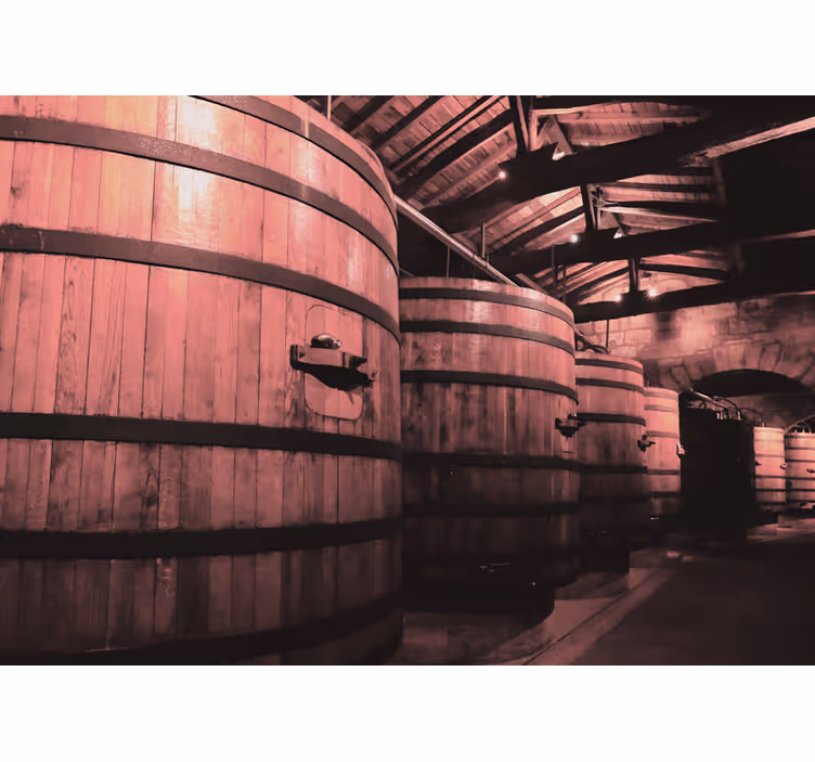Stone wall mural wooden barrel storage - TenStickers
