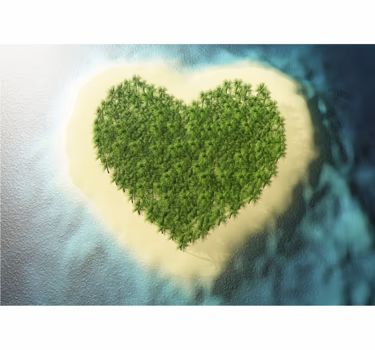 Love wall mural heart shaped retreat - TenStickers