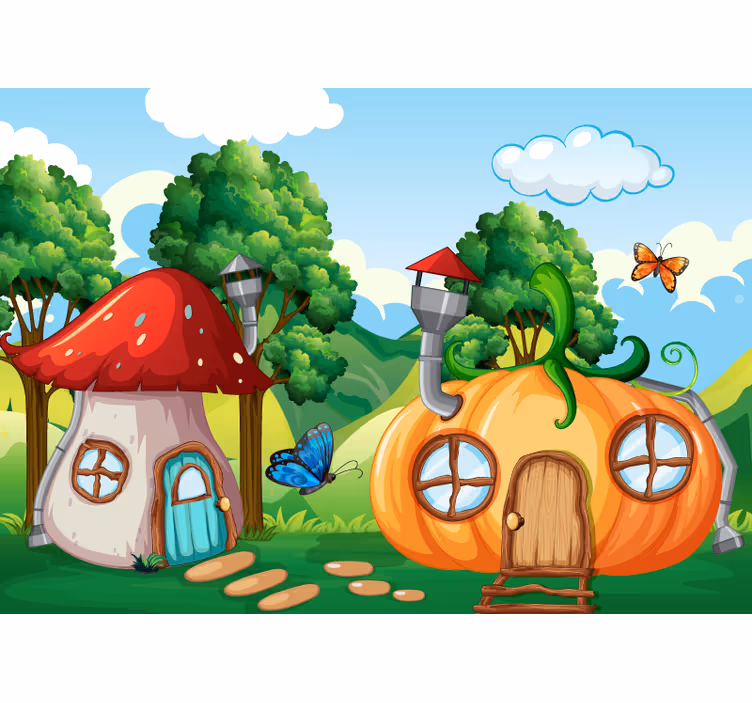 Fantasy wall mural enchanted fairy tale landscape - TenStickers